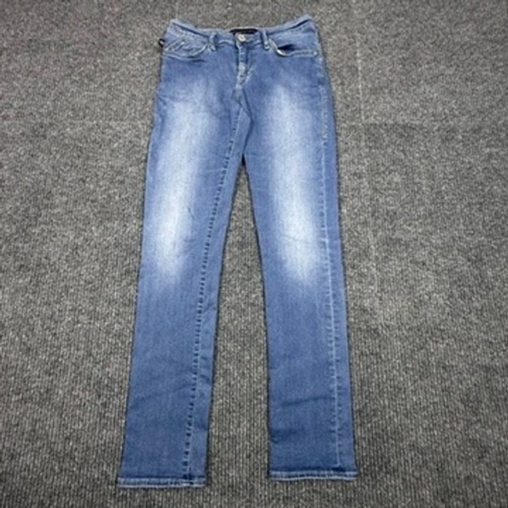 Rock & Republic Berlin Womens Straight Leg Jeans Medium Wash Embroidered Size 10